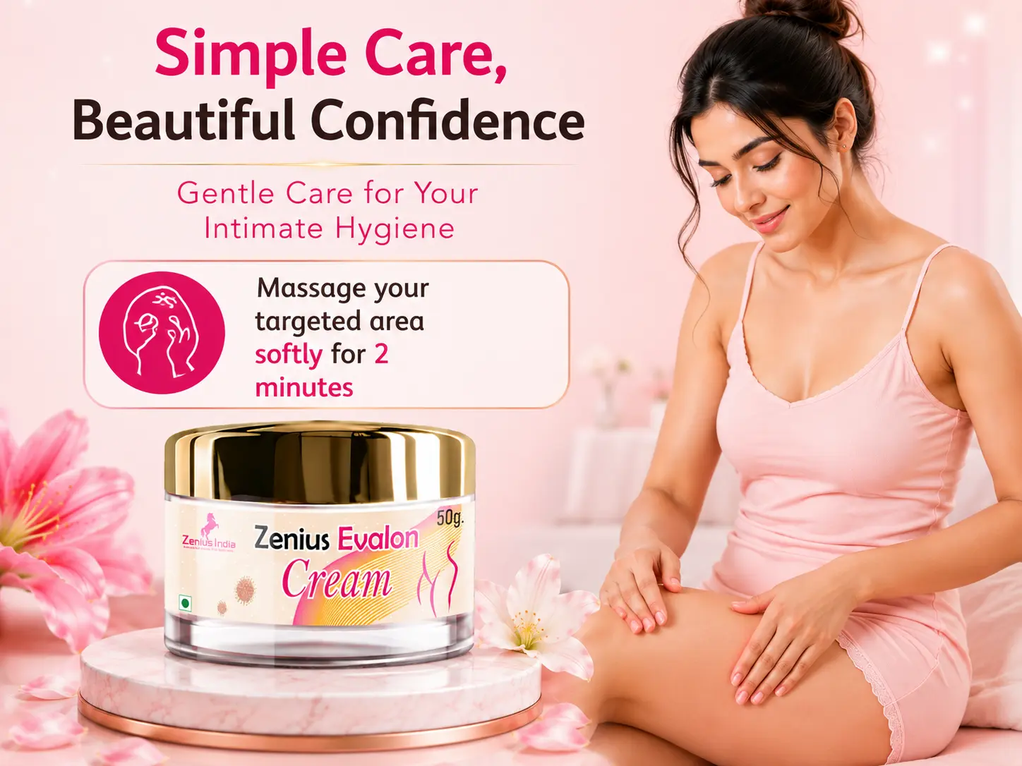 Zenius Evalon Cream for Women for Personal Hygiene 5 Use Banner Mobile View 108 Zenius India