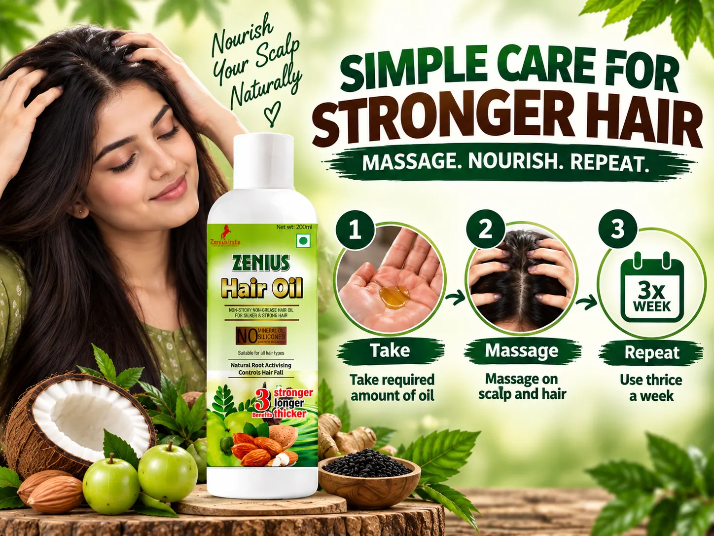 Zenius Hair Oil for Hairfall & Scalp Care 5 Use Banner Mobile View 119 Zenius India