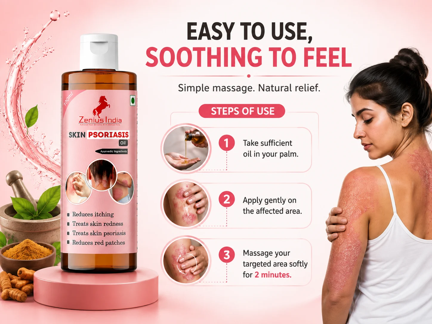 Zenius Skin Psoriasis Oil for Skin Allergies 5 Use Banner Mobile View 12 Zenius India