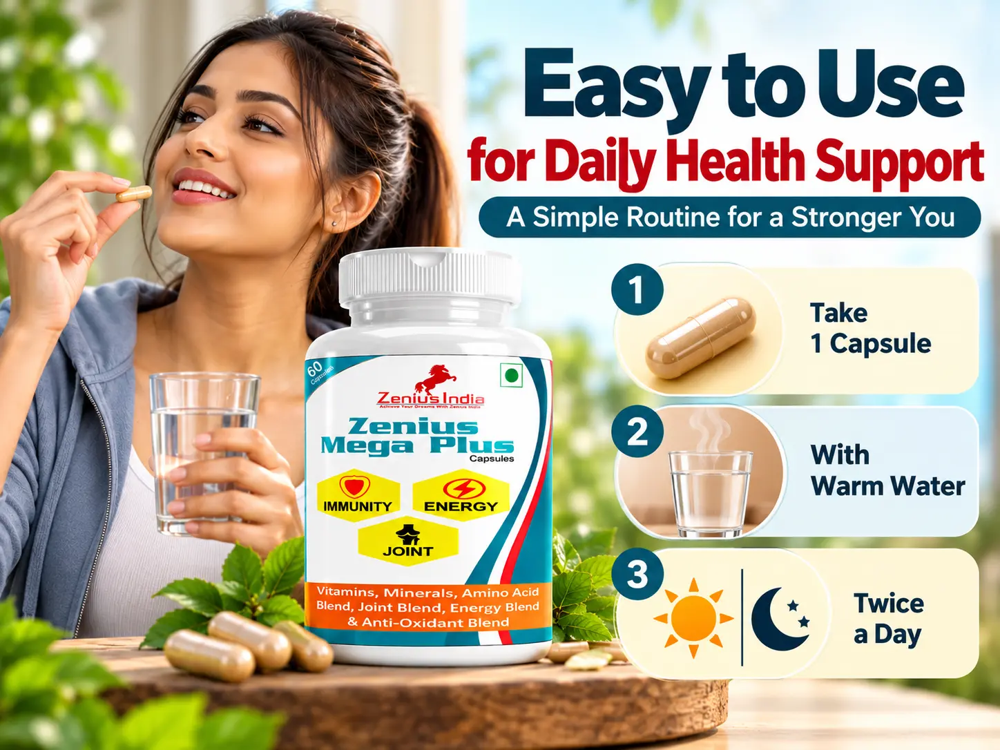 Zenius Mega Plus Capsule for Immunity, Energy & Joint Health 5 Use Banner Mobile View 133 Zenius India
