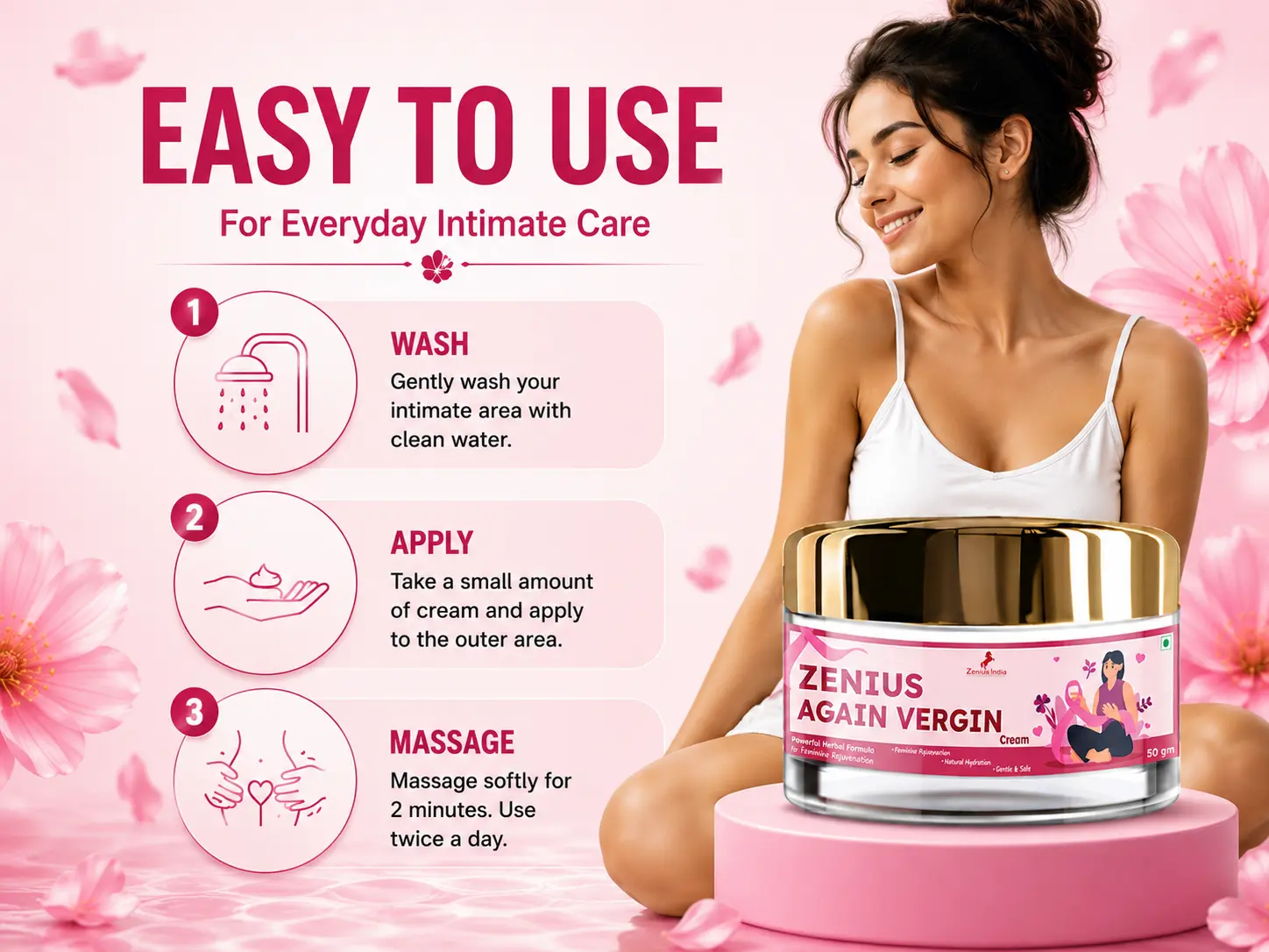 Zenius Again Vergin Cream for Women's Intimate Care 5 Use Banner Mobile View 25 Zenius India