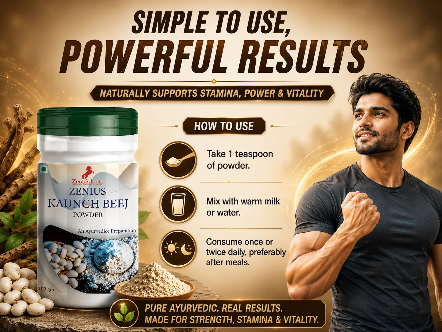 Zenius Kaunch Beej Powder for Energy & Vitality Support 5 Use Banner Mobile View 39 Zenius India