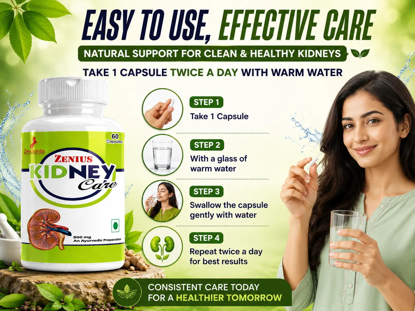 Zenius Kidney Care Capsule for Kidney Health Support 5 Use Banner Mobile View 40 Zenius India