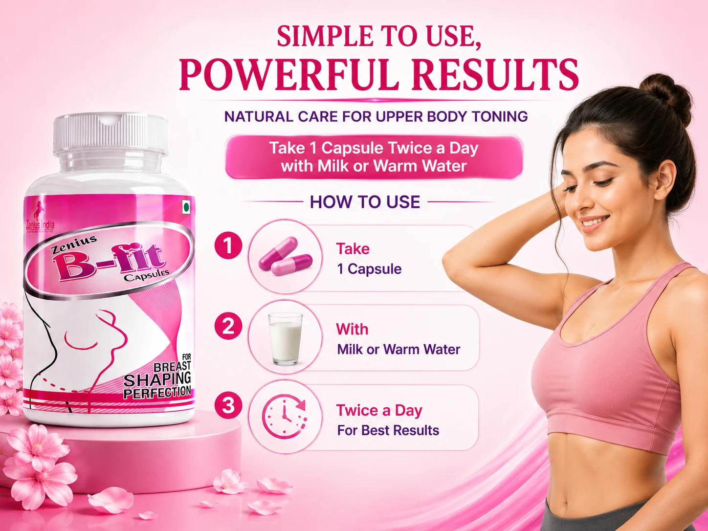 Zenius B Fit Capsule for Women's Upper Body Toning 5 Use Banner Mobile View 51 Zenius India