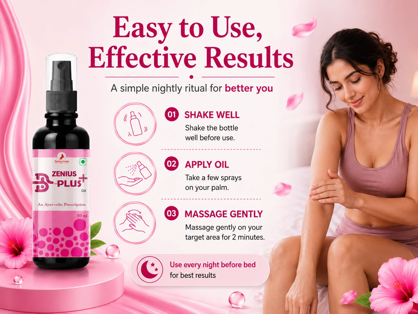 Zenius B Plus Oil for Women's Upper Body Massage 5 Use Banner Mobile View 58 Zenius India