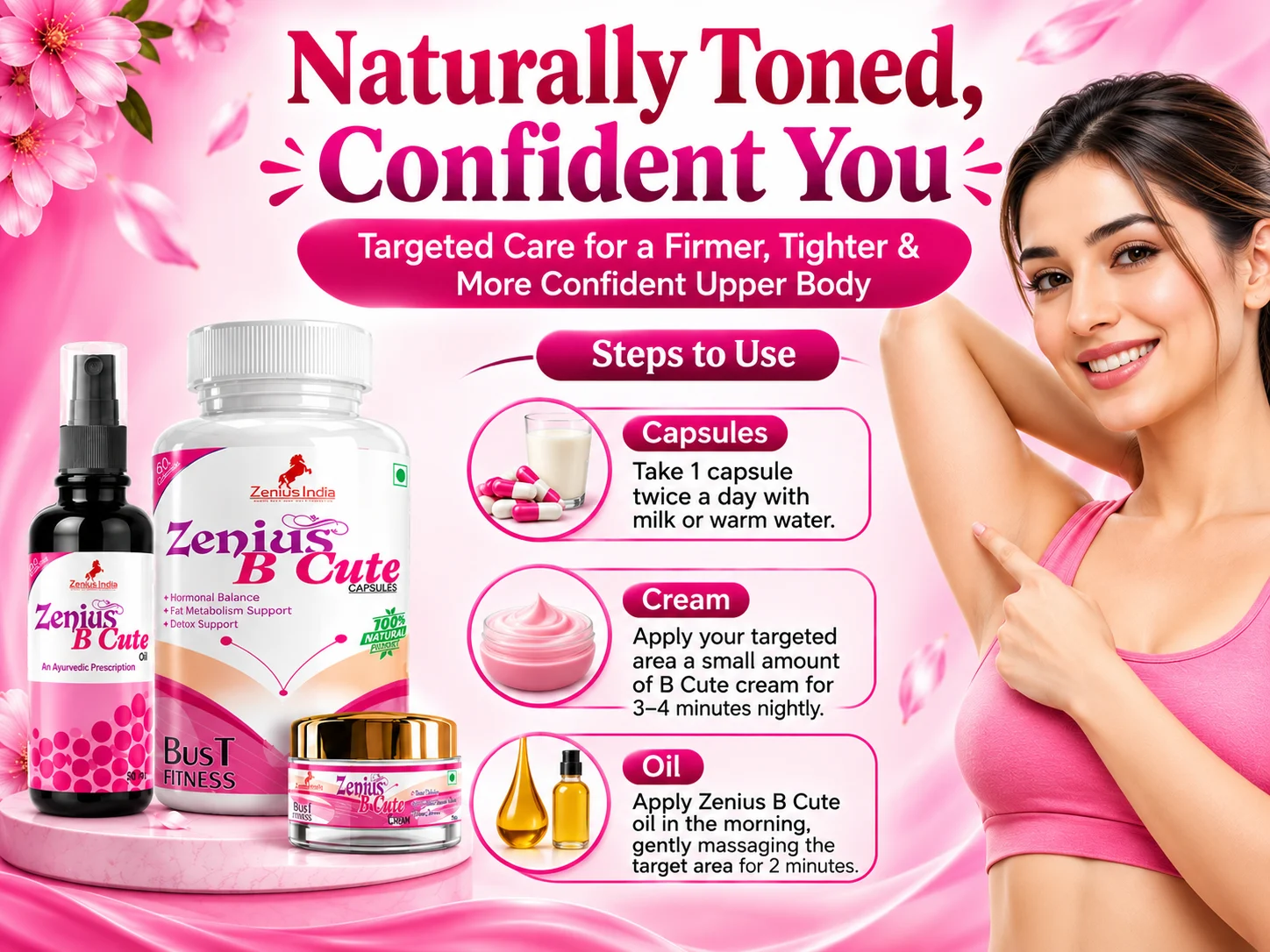 Zenius B Cute Combo Kit for Women's Breast Reducer 5 Use Banner Mobile View 60 Zenius India