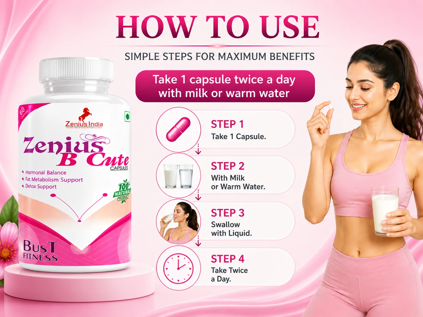 Zenius B Cute Capsule for Women's Breast Reduction 5 Use Banner Mobile View 61 Zenius India