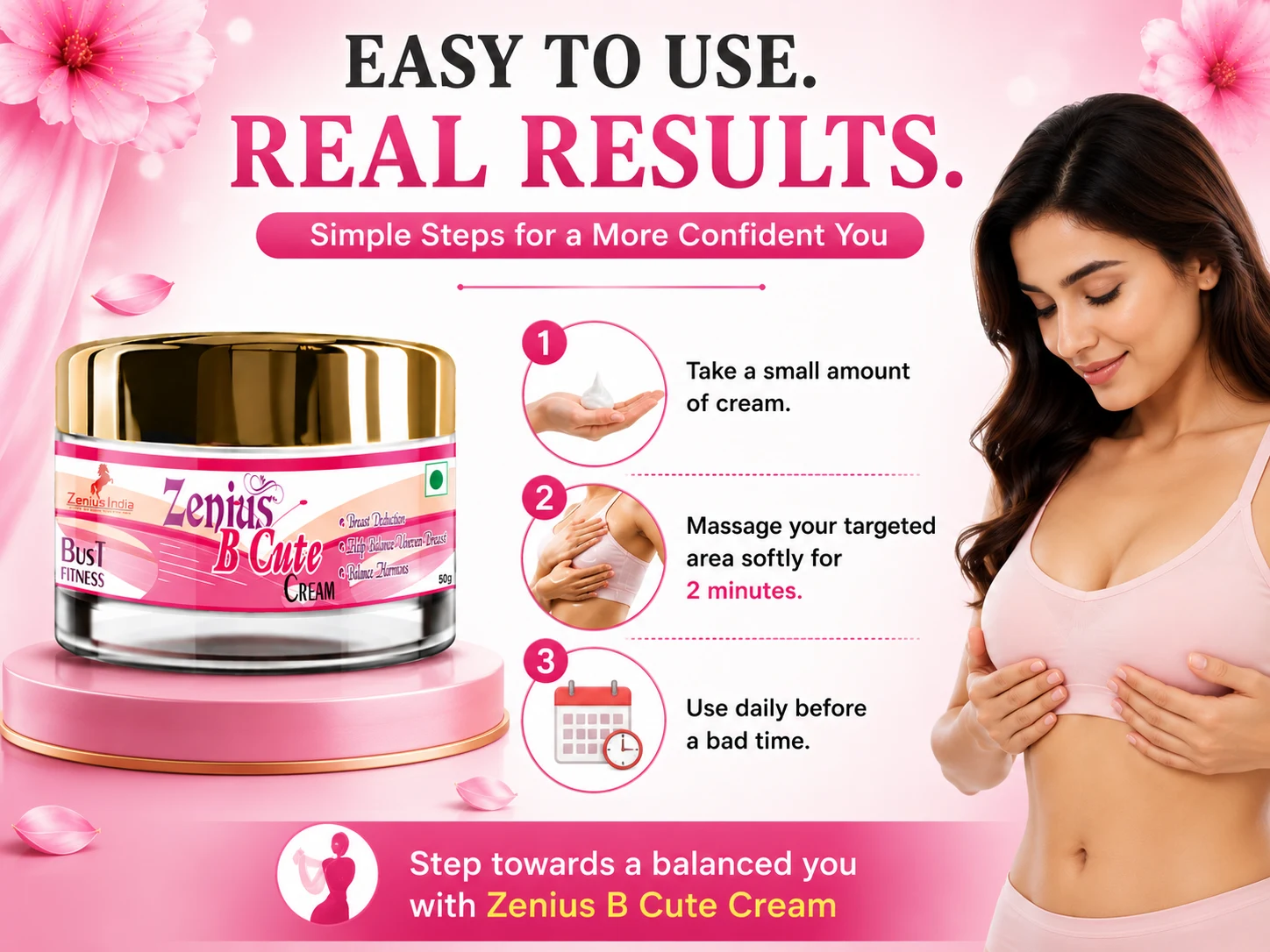 Zenius B Cute Cream for Women's Breast & Body Care 5 Use Banner Mobile View 62 Zenius India