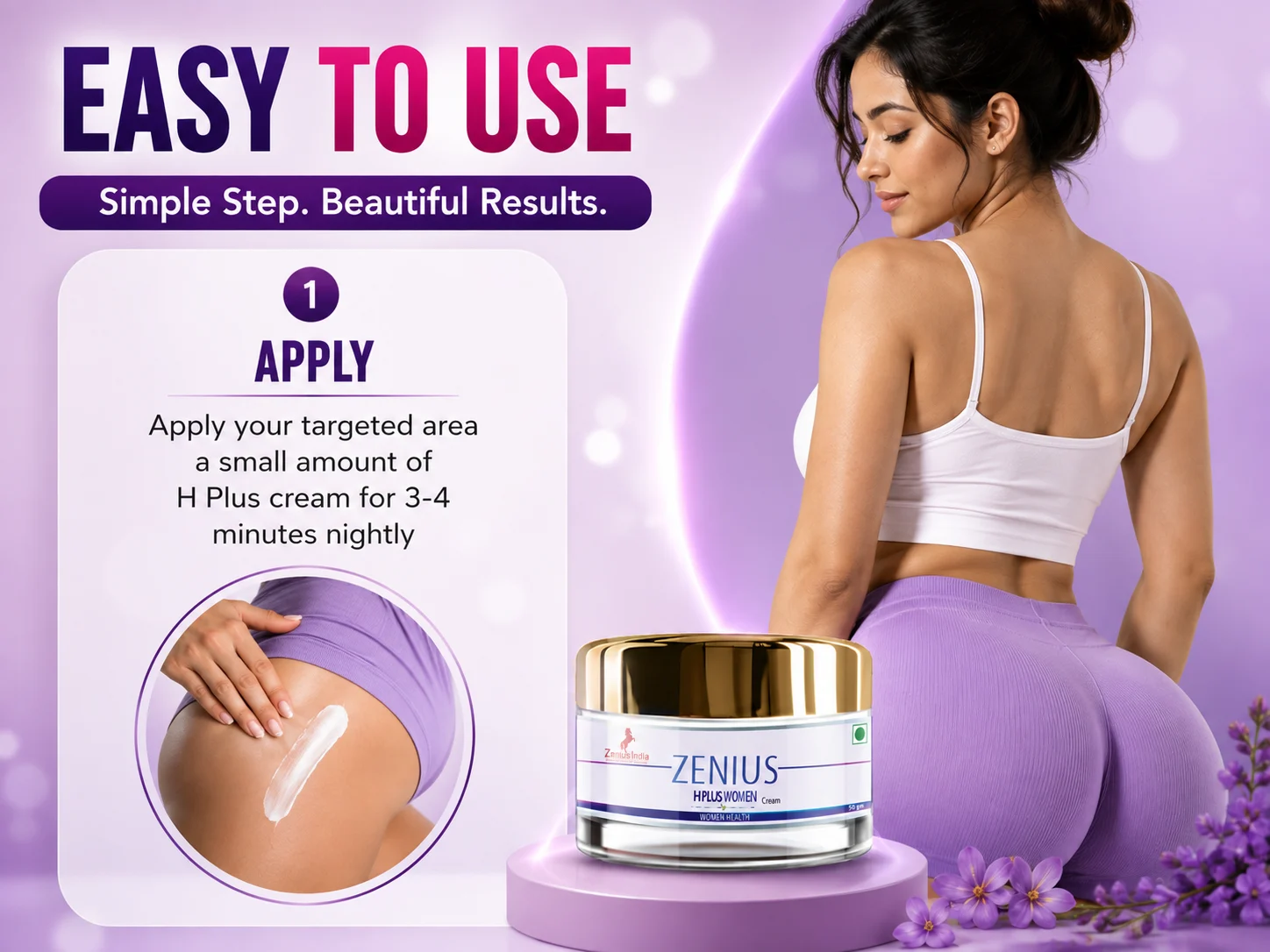 Zenius H Plus Cream for Women's Butt Firming 5 Use Banner Mobile View 72 Zenius India