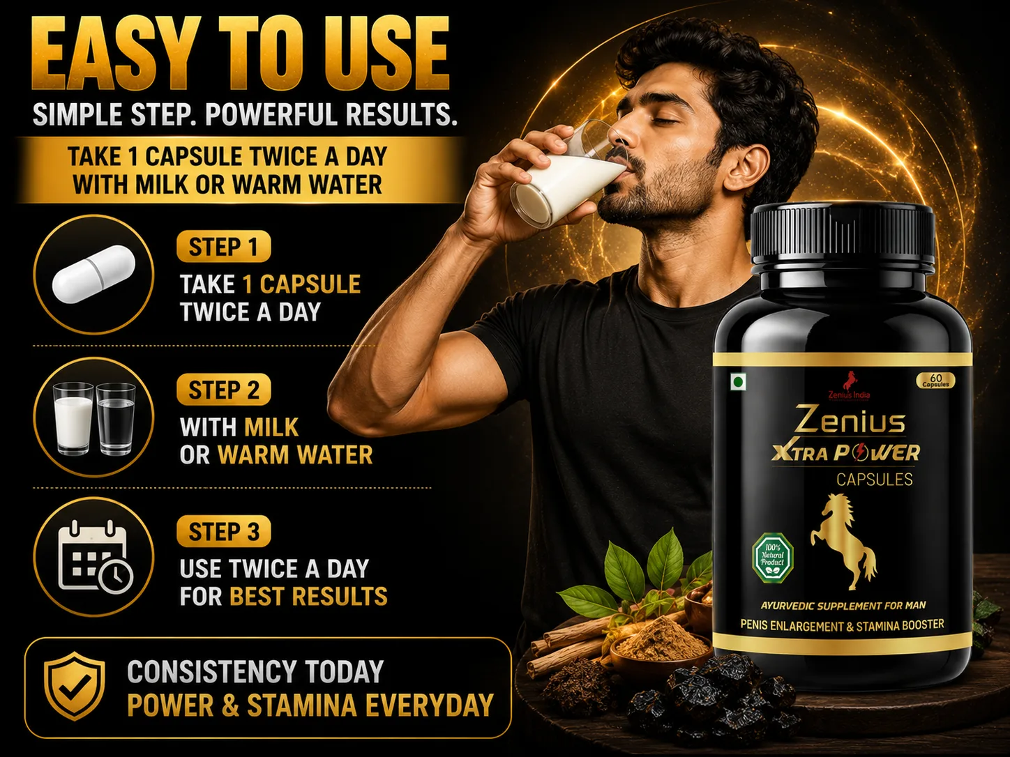 Zenius Xtra Power Capsule for Men's Stamina Wellness 5 Use Banner Mobile View 85 Zenius India