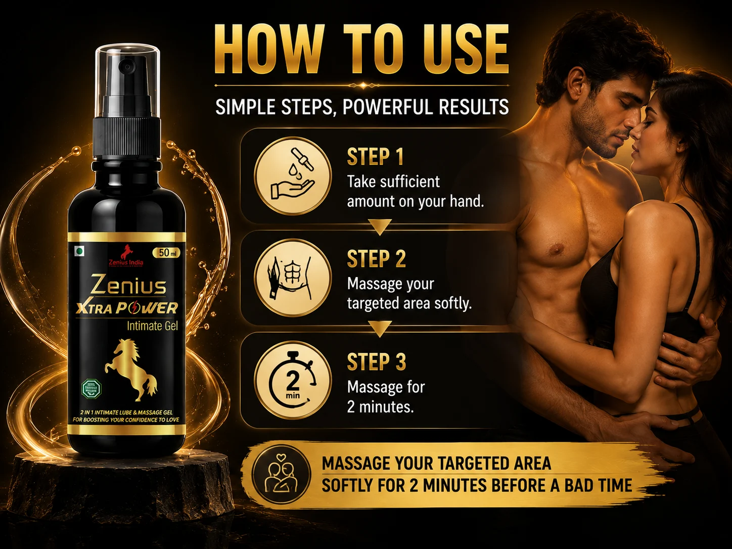 Zenius Xtra Power Gel for Men's Intimate Wellness 5 Use Banner Mobile View 86 Zenius India