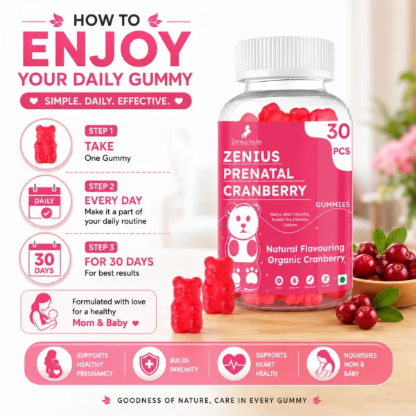 Use Image 1 Zenius Prenatal Cranberry Gummies