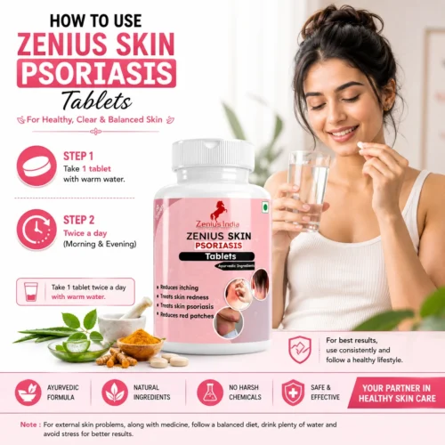 Use Image 1 Zenius Skin Psoriasis Care Tablet for Skin Allergies and Rashes