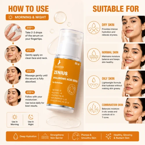 Use Image 1 Zenius Hyaluronic Acid Serum for Hydrating Skin