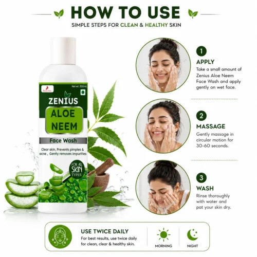 Use Image 1 Zenius Aloe Neem Facewash