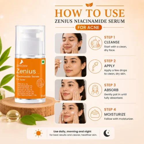Use Image 1 Zenius Niacinamide Face Serum for Acne-Prone Skin & Dark Spots
