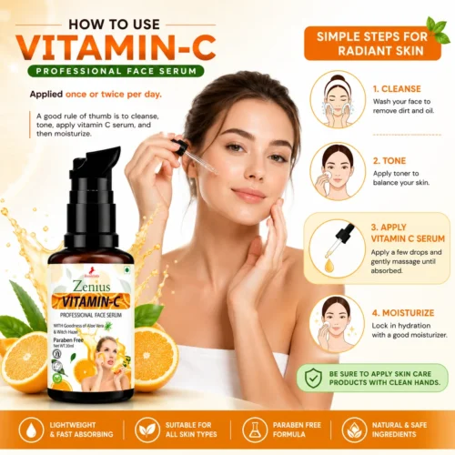 Use Image 1 Zenius Vitamin-C Professional Face Serum