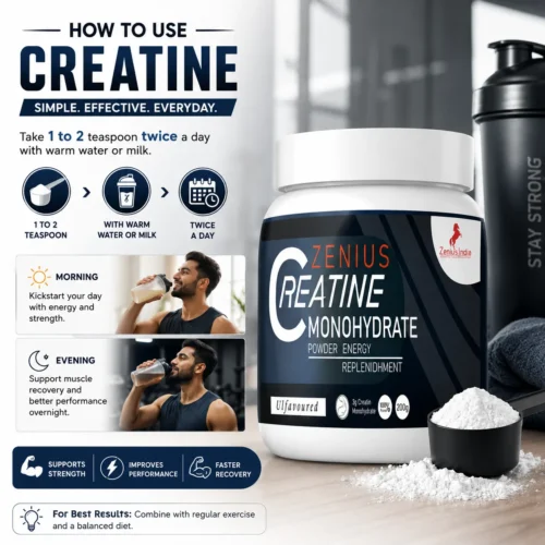 Use Image 1 Zenius Creatine Monohydrate Powder