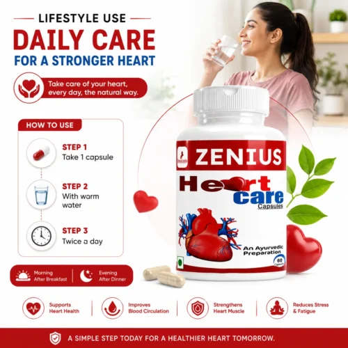 Use Image 1 Zenius Heart Care Capsule for Cardiovascular Wellness