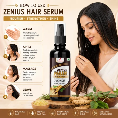 Use Image 1 Zenius Hair Serum for Frizz Control & Hair Care