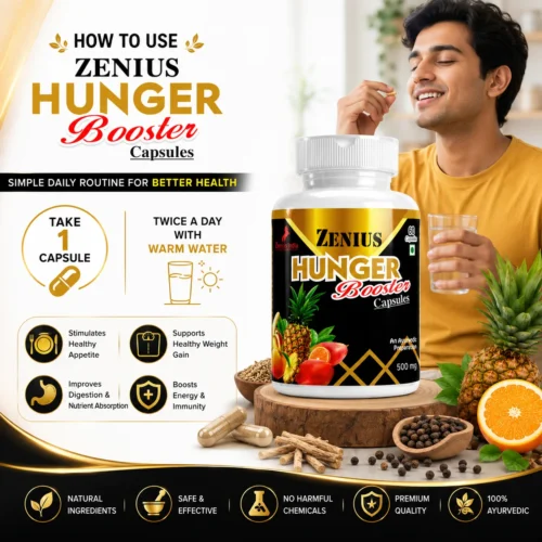 Use Image 1 Zenius Hunger Booster Capsule for Appetite & Healthy Weight Gain