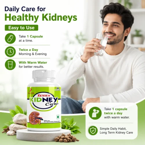 Use Image 1 Zenius Kidney Care Capsule for Kidney Health Support