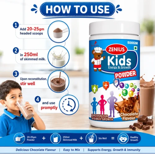 Use Image 1 Zenius Kids Growth Powder