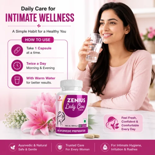 Use Image 1 Zenius Lady Care Capsule for Women Intimate White Discharge