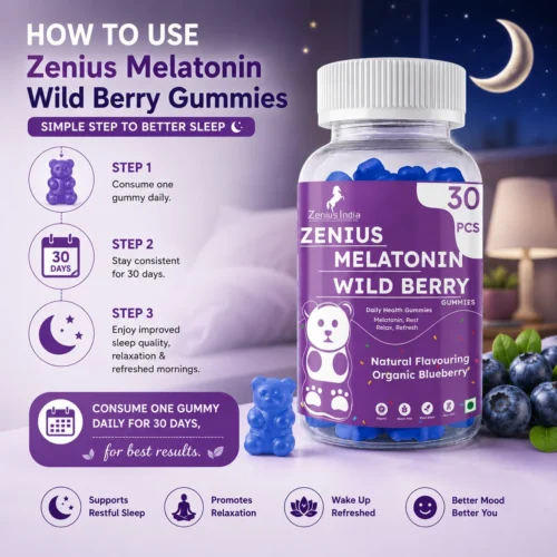 Use Image 1 Zenius Melatonin Wild Berry Gummies