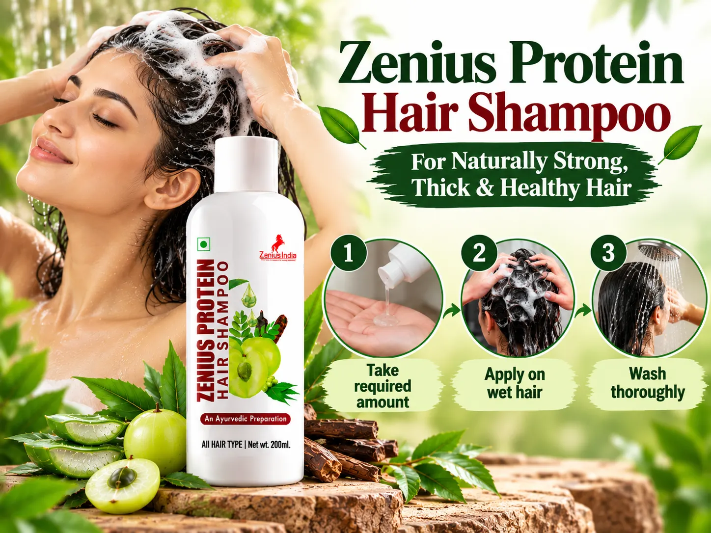 Zenius Protein Hair Shampoo | Hair Fall Control Shampoo for Hair Growth 5 Zenius Protein Herbal Shampoo Guide Zenius India