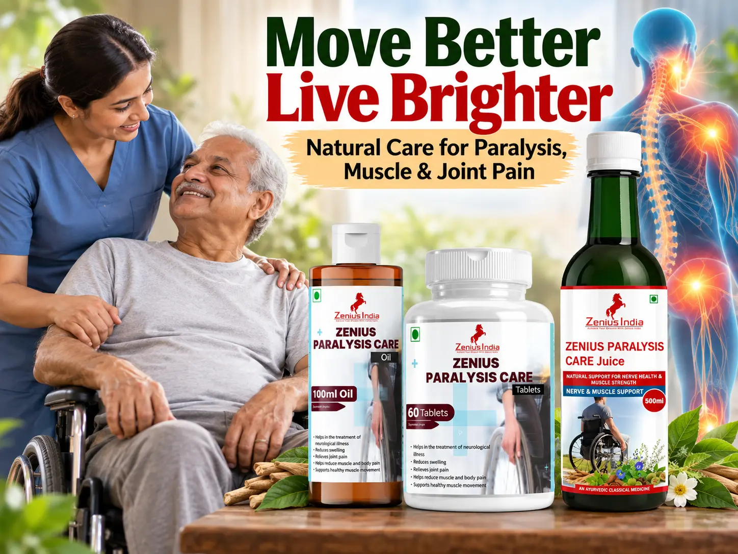 Zenius Paralysis Care Combo Kit for Muscle & Joint Support 2 Main Banner Mobile View 1 Zenius India