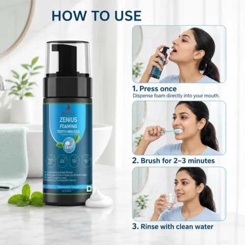 Zenius Foaming Tooth Mousse for Fresh Breath & Teeth Whitening